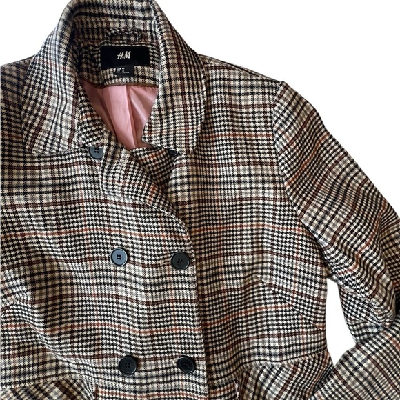 H&M Plaid peacoat size 10 NWOT - Picture 2 of 9